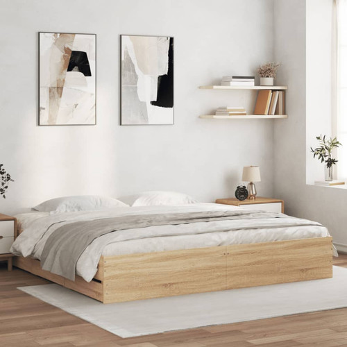 Bed frame sonoma oak 180x200cm - bed,
