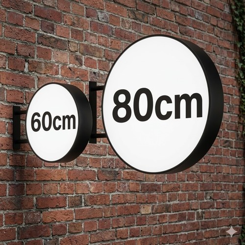 Round led projecting sign - round,