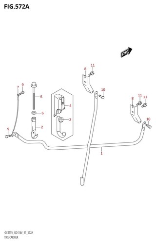 Suzuki genuine hook spare tyre - hook,