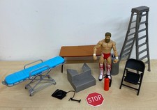 Set of WWE TLC wrestling figure accessories inc. ladder, breakable table & chair