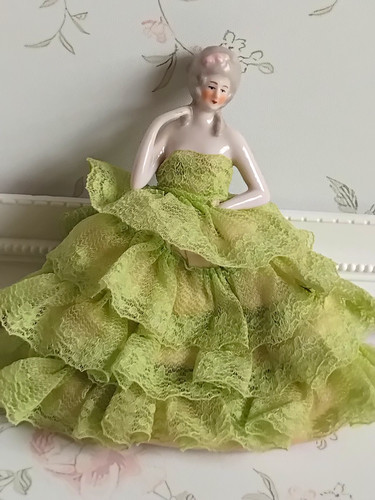 Antique porcelain half doll - porcelain,
