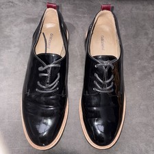 Graceland Black patient leather lace up Shoes Womens Size EU 39  size 6 uk 