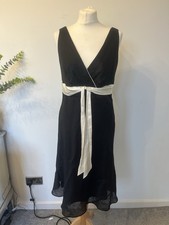 Monsoon Black Dress Silk/Linen