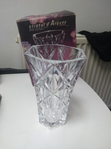Vintage cristal arques vase - vintage, d'arques