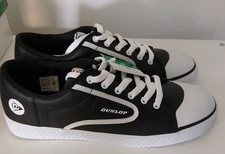 Dunlop Green Flash Trainers UK Size 9 New With  Box Black & White Leather