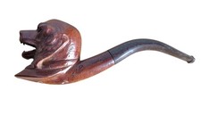Antique briar pipe, genuine, signed Lamberthod, dog's head