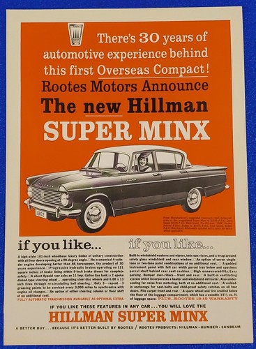 1962 hillman super minx - 1962,