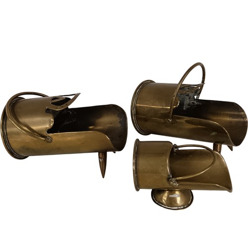 Three brass trench art - three,