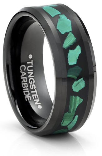 Men black tungsten ring - black,