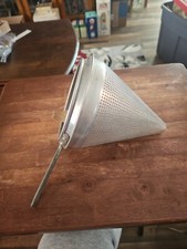 Vintage Metal Aluminum Tomato Food  Strainer With Wood Masher Spinner