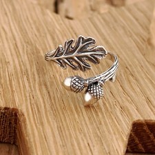 Oak Leaf Acorn Ring Adjustable