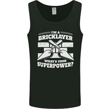Bricklayer Whats Your Superpower Builder Bricky Mens Vest Tank Top
