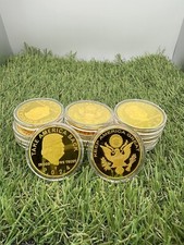 (3 PACK) Gold Golf Ball Marker LET'S GO BRANDON Trump 2024 Coin Round Funny