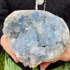 3.06LB Restoration of Natural Blue Crystal Cave Quartz Cluster Crystal Church