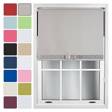 Furnished Blackout Roller Blinds with Glitter Trim & Bow Made to Measure Blind