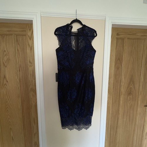 Lipsy vip blue black lace - blue, midi