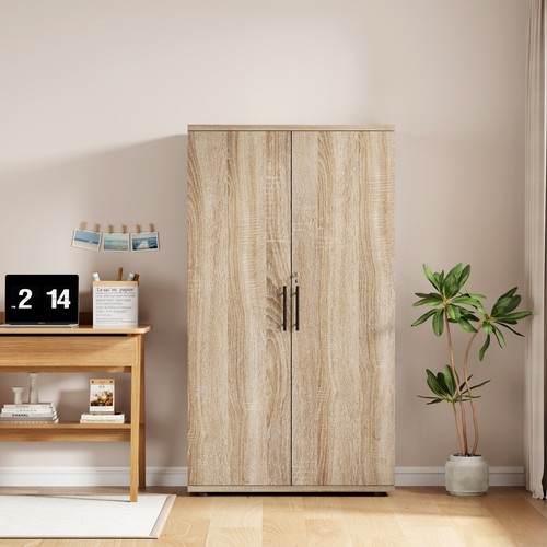 Oak door locking storage - oak,