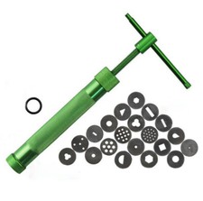 2025 Green Clay Extruder Polymer Craft Gun Cake Sugarcraft Kit Tool W/20Discs