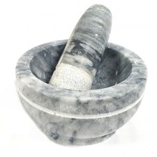 Small Pestle & Mortar Set Natural Spice Herb Crusher Grinder Marble Stone 5 Inch