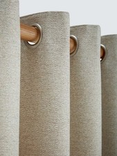 NEW Laura Ashley Milbourne Lined Eyelet Curtains W162 x D137cm - Truffle Natural