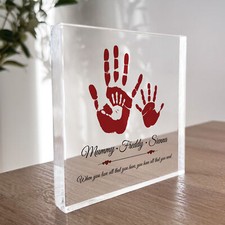 Personalised Gift For Mum On Mothers Day Birthday Handprint Mother Daughter Gift