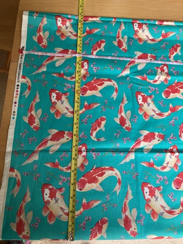 Rose hubble koi carp - carp, fabric