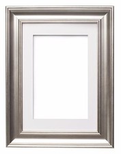 Shabby Chic Picture frame, SC Photo Frame Poster Frame with Mount SILVER / BLUE