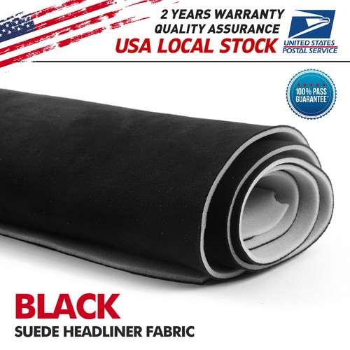 Black suede headlining stretch - suede,