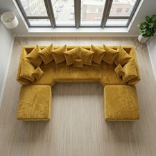 Cinema U-Shape Mustard Sofa