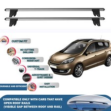 Roof Bars Cross Bars for Renault Grand Scenic 2009-2016 Lockable 2X Grey