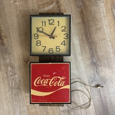 Vintage ENJOY COCA COLA Hanging Wall Clock Bar Sign Coke advertising