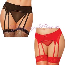 Suspender Belt 8 Strap Garter Set Plus Size 8-20 Sexy Lingerie String Black Red