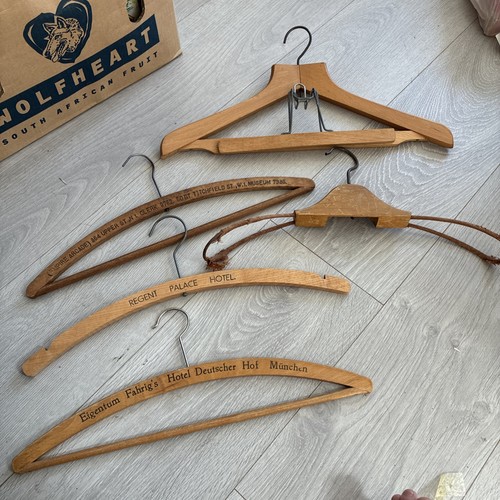 Vintage wooden coat hangers - vintage,