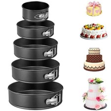 5PC ROUND CAKE BAKING TIN TRAY NON STICK BAKE TRAY HOME PARTY WEDDING COOKWARE