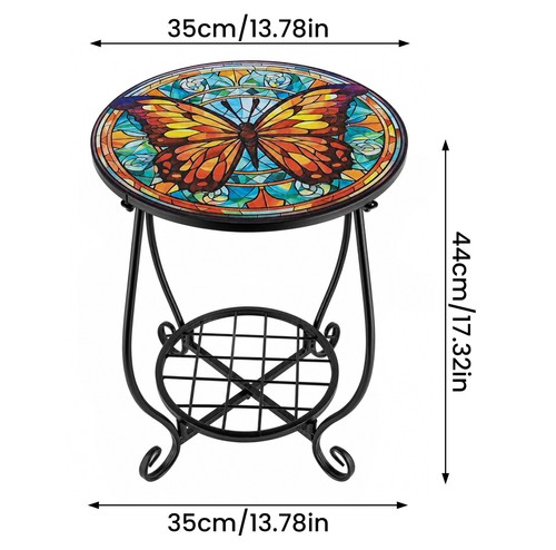 Butterfly style round mosaic - round,