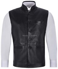 Men's Leather Waistcoat Black