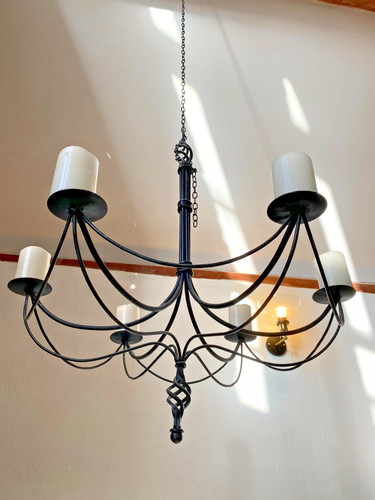 Wrought iron candle - iron, 6