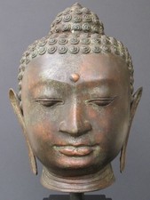 Large Bronze Buddha Head
