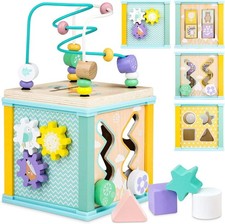 Airlab Wooden Activity Cube Sensory Toy For Babies 1-3 Years Old