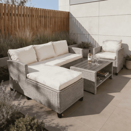 Taupe piece rattan garden - piece,