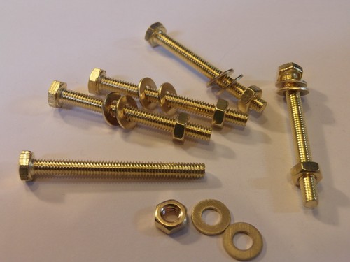M4x40 brass hex head bolts - hex,