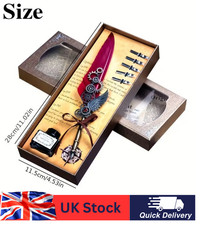 Portable Vintage Feather Quill Dip Pen Calligraphy Pen Writing Christmas Gift Bo