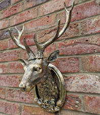 Wall Mounted Gold Stag Head