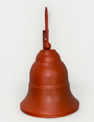 Red metal wall mounted bell - red, w/