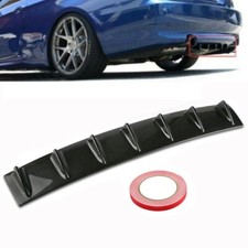 Carbon Look Universal Lower Rear Body Bumper Diffuser Shark 7 Fin Kit PU Spoiler