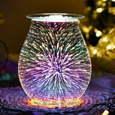 Aroma Electric Wax Melt Burner Firework Glass Lamp Night Light Diffuser Warmer