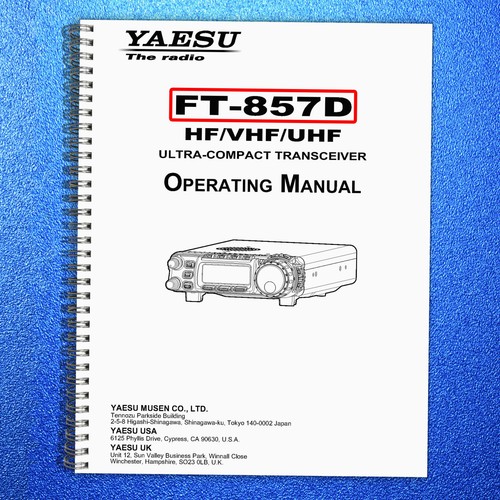 Yaesu 857d transceiver user - yaesu,