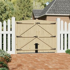 7.9X6ft Double Doors Driveway Gate - Pressure Treated Pedestrian Garden Gates UK