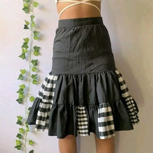 Black white cheque tartan - white,