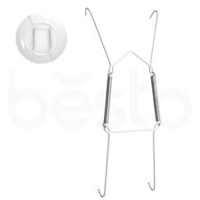 Wire Plate Holder Hanger Wall Display Hanging Art Deco White Adjustable Spring